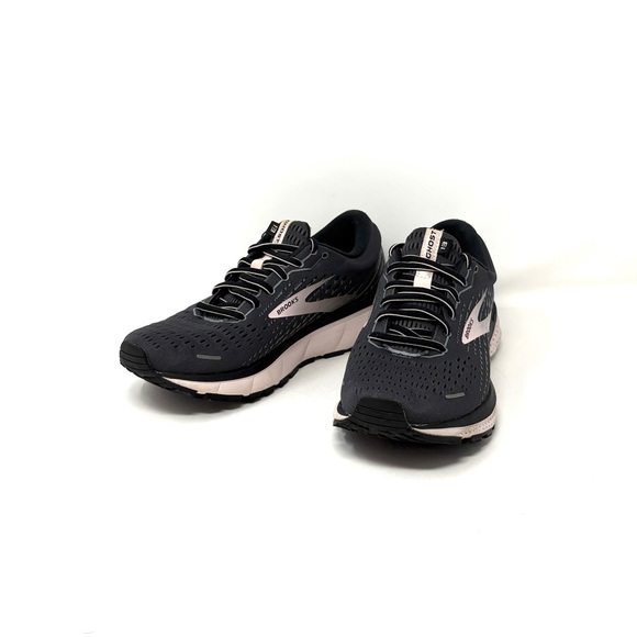 Brooks Ghost 13 Pale Pink & Dark Charcoal Grey Ombré Athletic Shoes - Picture 3 of 11